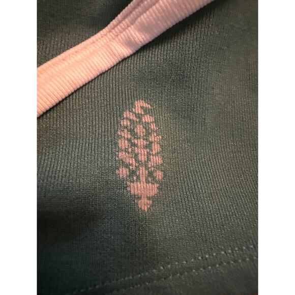 Women S M Free People FP Movement Cross Bar Cami Green White Crop Tank Top - Picture 6 of 6